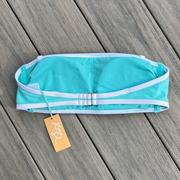 Kona Sol Teal Terry Bikini Top NWT - Picture 3 of 3